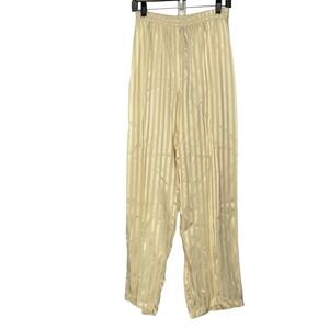 Sleeper Cream Striped The‎ Rose Lounge Satin Pajama Pants - Small